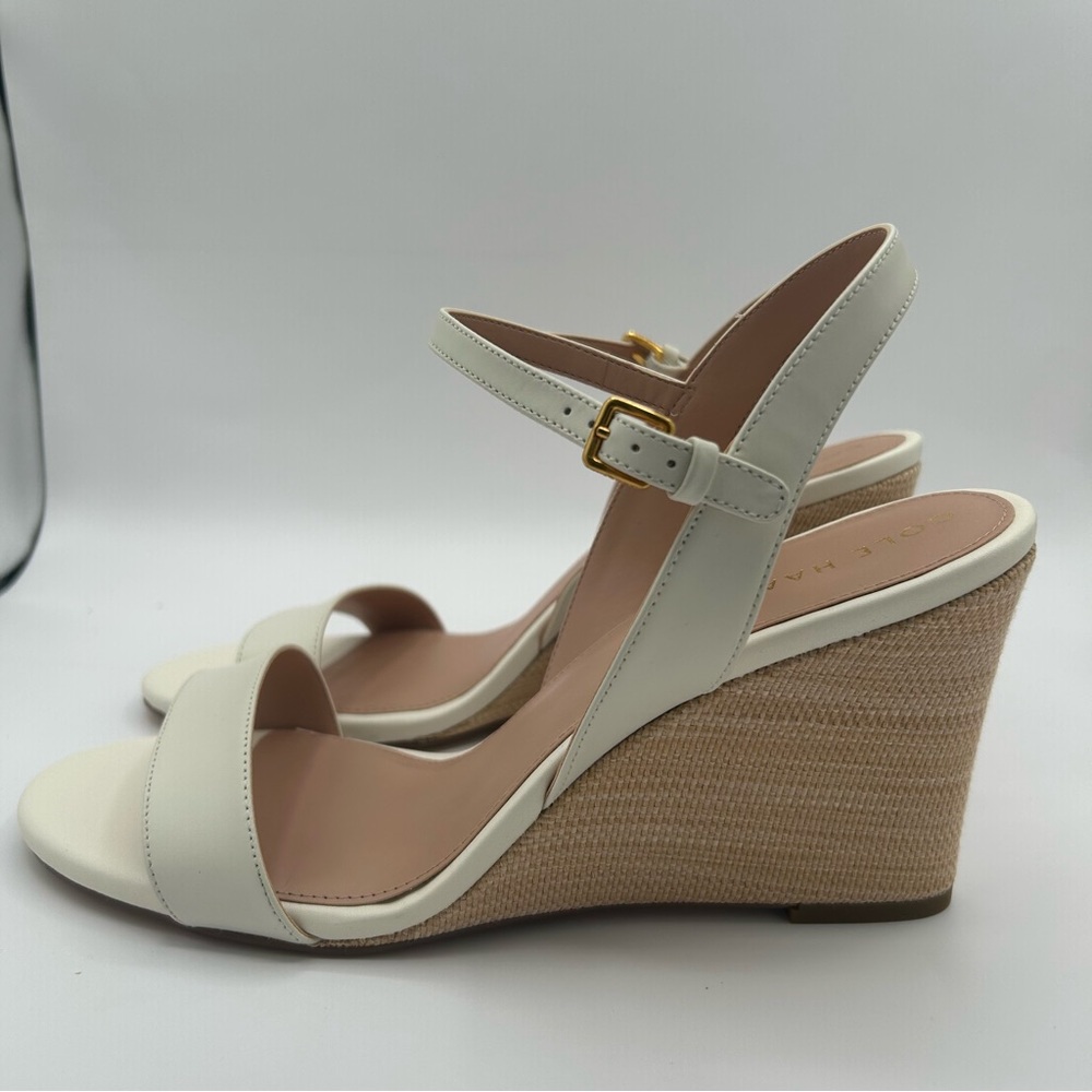 New Cole haan Womens Josie wedge sandal pump, ivory leather 10 B - Picture 2 of 10